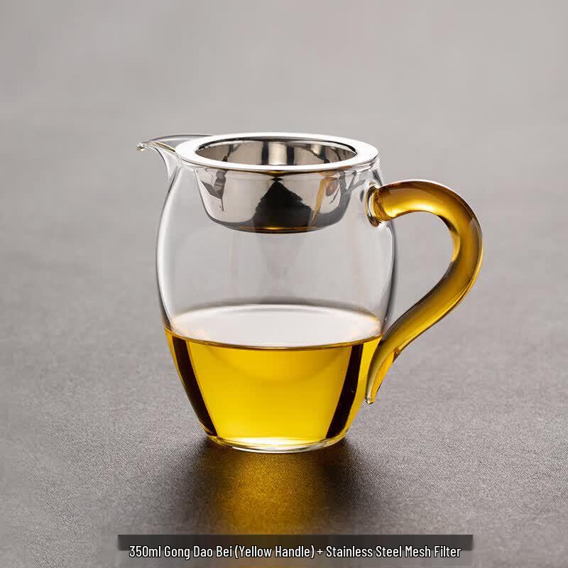 ZISIZ Heat-Resistant Glass Gongdao Cup with Crystal Filter