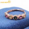 Sace Gems 925 Sterling Silver 3MM Natural Tourmaline Gemstone Rings for Women Engagement Cocktail Party Fine Jewelry Gift
