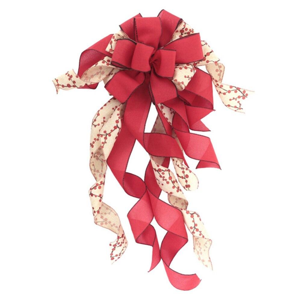 Christmas Tree Topper Bows Holiday Atmosphere  Outdoor Decorations