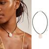 Handmade Irregular Stone Necklace with Adjustable Rope Cord Black Rope Sweater Chain for Daily Wear Comfortable Fit