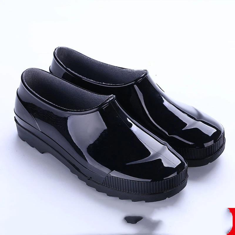 

Men s Anti Slip And Wear Resistant Low Top Rain Boots And Rubber Shoes 44 чорний