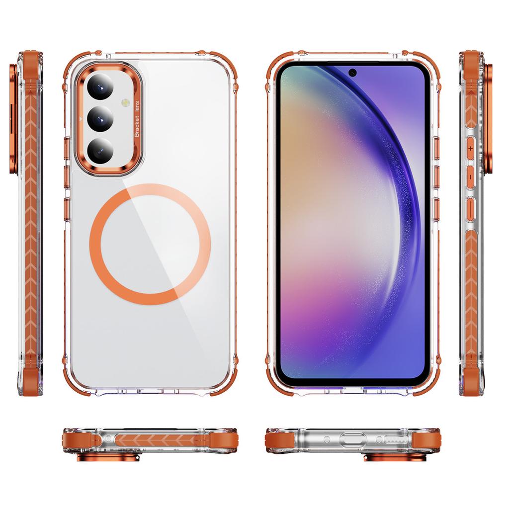 For Samsung Galaxy A34 5G Clear Phone Case with Lens Kickstand Cover Magnetic Case