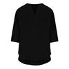 Womens Casual Loose Fit V Neck Three Quarter Sleeve Blouse Lightweight Pullover Tunic Top for Everyday Wear
