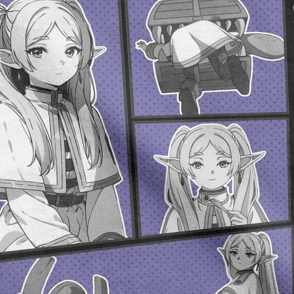 Sousou No Frieren Ανδρικό T-Shirt Ιαπωνικό Anime Vintage 100% Βαμβακερό Μπλουζάκι Κοντομάνικο T-Shirt με Στρογγυλή Λαιμόκοψη Ιδέα Δώρου Τοπ