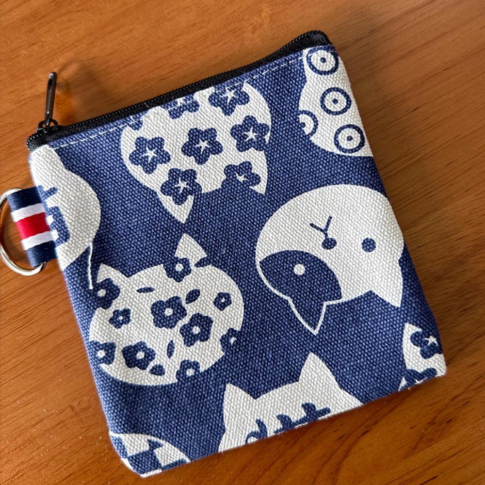 Cartoon Canvas Coin Purse Mini Zipper Wallet Cat Prints Money Pocket Women Girls