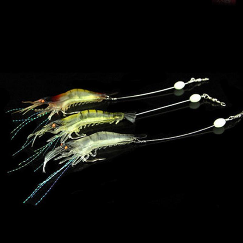 10PCS Shrimp Hook Soft Lures Saltwater Fishing Tackle Rigged Fishing Hooks 6g 9.5cm