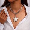 Aihua High Quality Punk Big Star Pendant Necklace Women Fashion Statement Chunky Heavy Chain Grunge Jewelry Steampunk Men