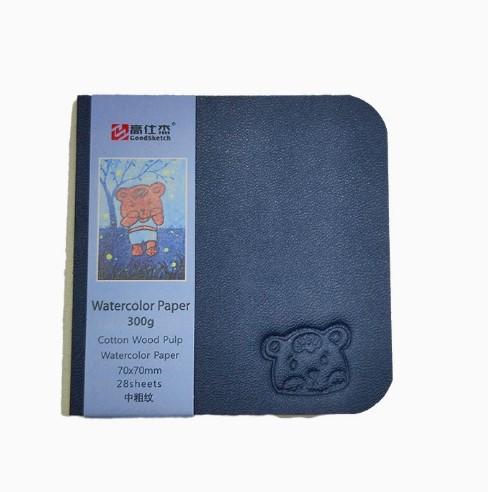 Little Bear Travel Watercolor Notebook 300g High Quality Sketch Book with Hardcover Manual Ledger Cotton Pulp Paper for Painting 50*50mm