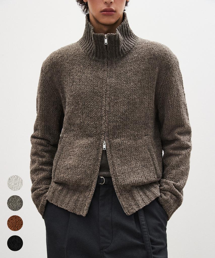 SUARE Boucle Crop Knit Zip-Up - 4 Colors