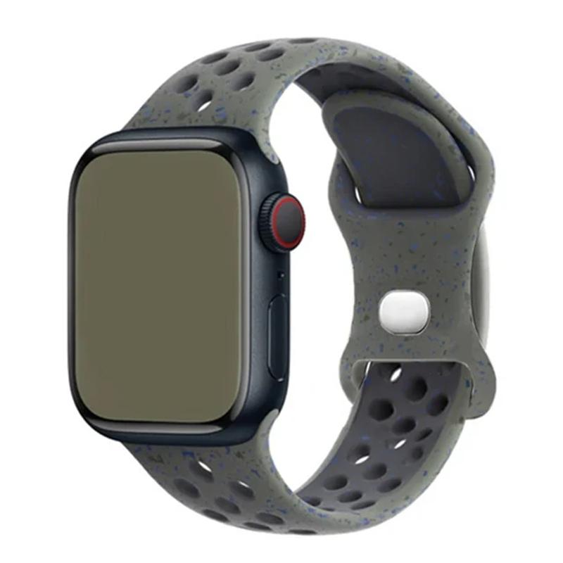 Eredeti Sport Gumi Szíj Apple Watch Szíjhoz Ultra 2 49mm 45mm 44mm 42mm 38mm Szilikon Karkötő iWatch 9 8 7 6 5 SE 41mm
