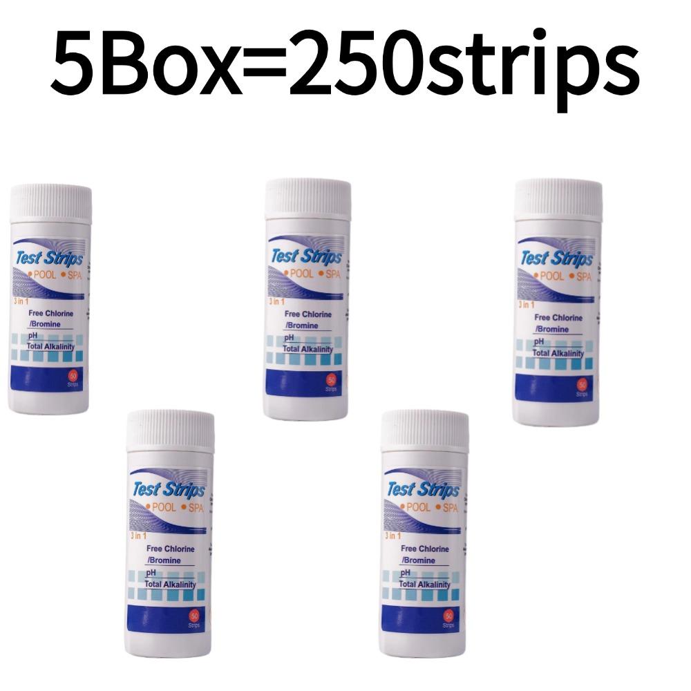 50/150/250 Strips 3-IN-1 Swimming Pool PH Test Paper Multipurpose Chlorine/PH/Bromine Test Strips Swimming Pool Water Tester Too