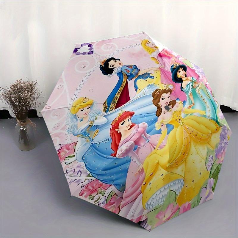Princesses, Disney Automatic Opening and Closing Umbrella, Compact Travel Umbrella, Lightweight and Portable, Suitable for Beach Commuting B
