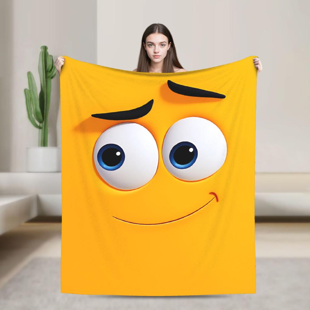 Warm Cozy Throw Blanket Plane Travel An Angry Face And Eyes Funny Meme Blankets Flannel Bedspread For Bedroom Sofa Bed Cover