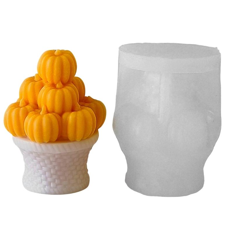 Flexible Sturdy Silicone Mould Fashion Accessory for Making Unique Pumpkins Shaped Plaster and Home Decorations