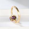 1 Pc Golden Color Oval Cut Purple Stone CZ Claw Ring for Women Men