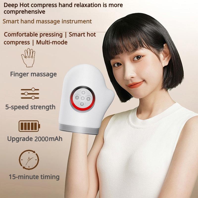 Das Jinkairui Handmassagegerät wärmt die Finger, knetet und massiert die Fingerspitzen, um Beschwerden in den Händen zu lindern.