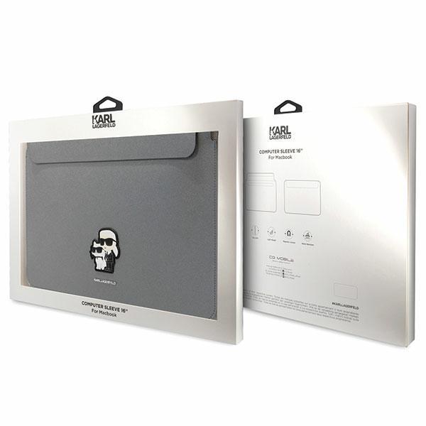Pokrowiec do MacBook 16" Karl Lagerfeld Saffiano Srebrny