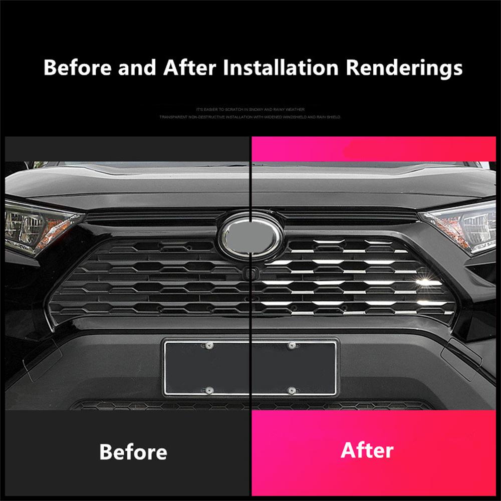 Stainless Steel Front Bumper Mesh Grille Decor Sticker For Toyota RAV4 2020-2021