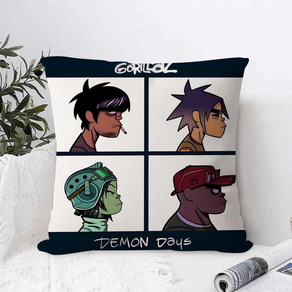 Music Prints G-Gorillaz Pillow Case Ultra Soft Skin Friendly Fabric Cloud Like Comfort & Concealed Zipper