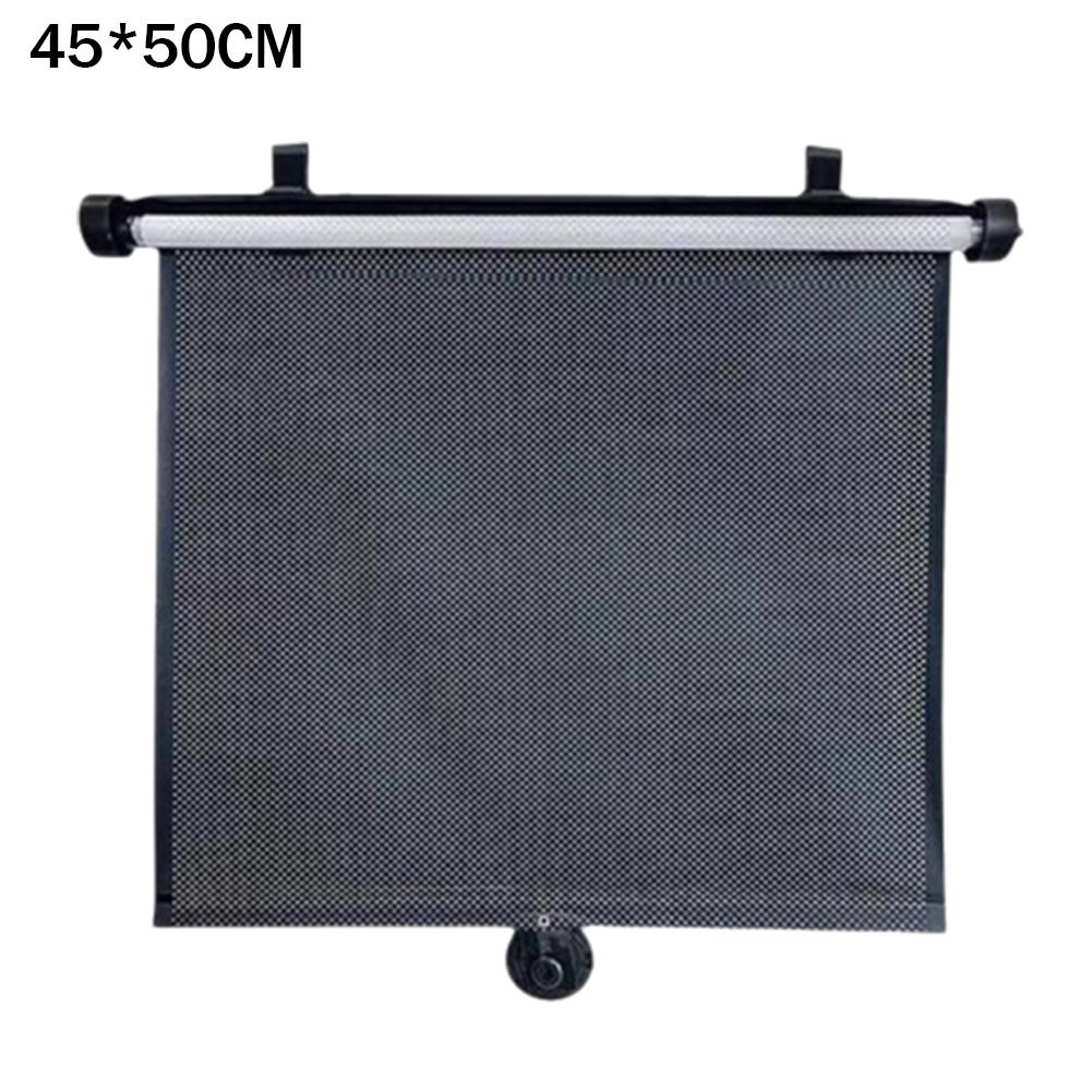 1pc Car Sun Visor Roll Up Retractable Curtain Universal Perforated Sunshade Blind For Side Windows UV Protection Car Accessories