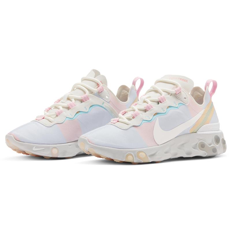 Nike React Element 55 White Crimson Gold Women's Sneakers DB5926-011