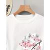 Europäische Größen Damen Artistic Floral Print T-Shirt Urlaubsbekleidung, Abschlussoutfit, Frühling/Sommer Neuankunft