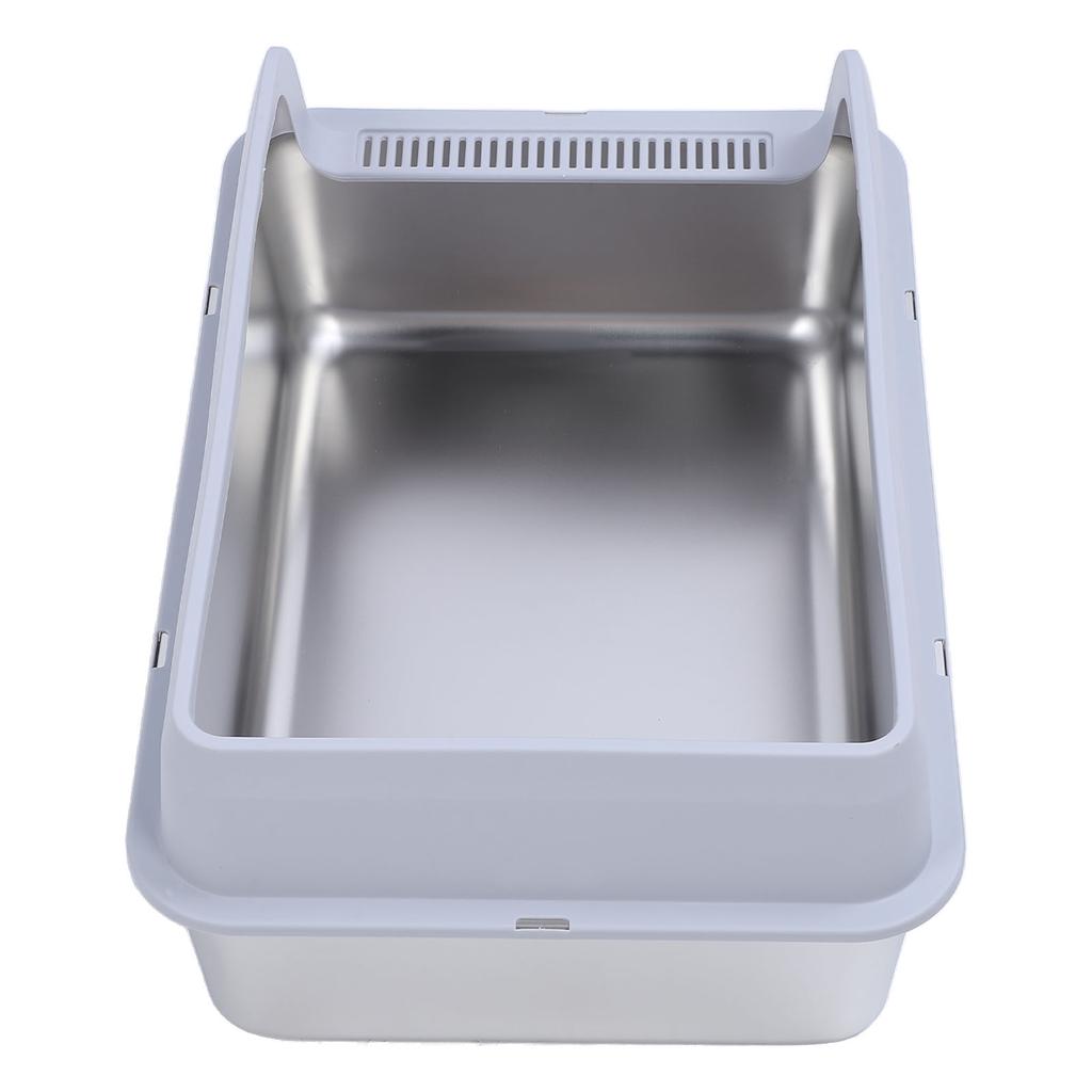 Stainless Steel Cat Litter Box Odor Control High Sides Metal Litter Box Anti Urine Leakage Easy Cleaning Large Litter
