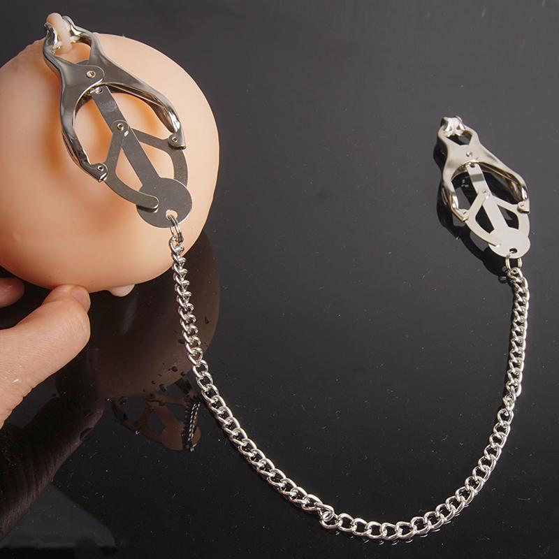 BDSM Toys Nipple Clamps,Metal Nipples Clips With Chain Extreme Grip Tip,Sex Toys for Couples,Adult Games, Bondage Restraints