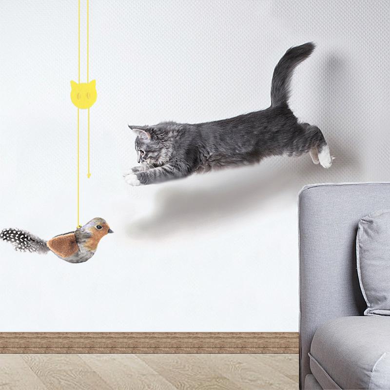 Hot lifelike Bird Vivid Cat Toys Pet Catnip Simulation Molding Cat Teaser with Feather Soft Plush Fabric Toys for Kitten