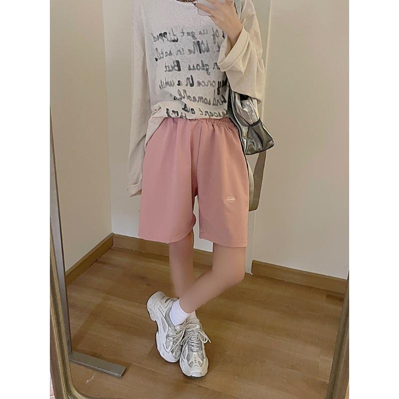 

Large Size Daily Use Sports Centre Trousers for Men and Women s Summer New Relaxed Fit High Waist Design Straight Slimmin Practical Use S розовый