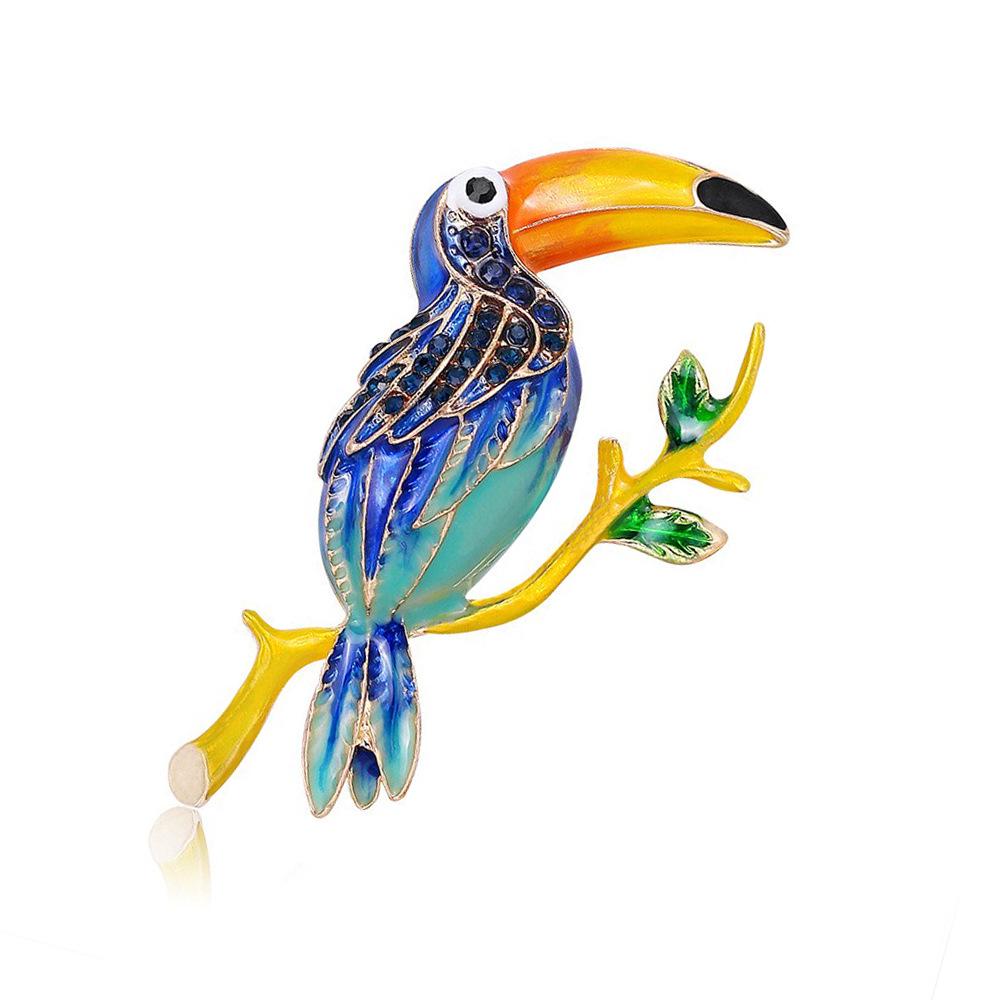 Blue Hao Korean Style Simple Fashion Enamel Parrot Brooch