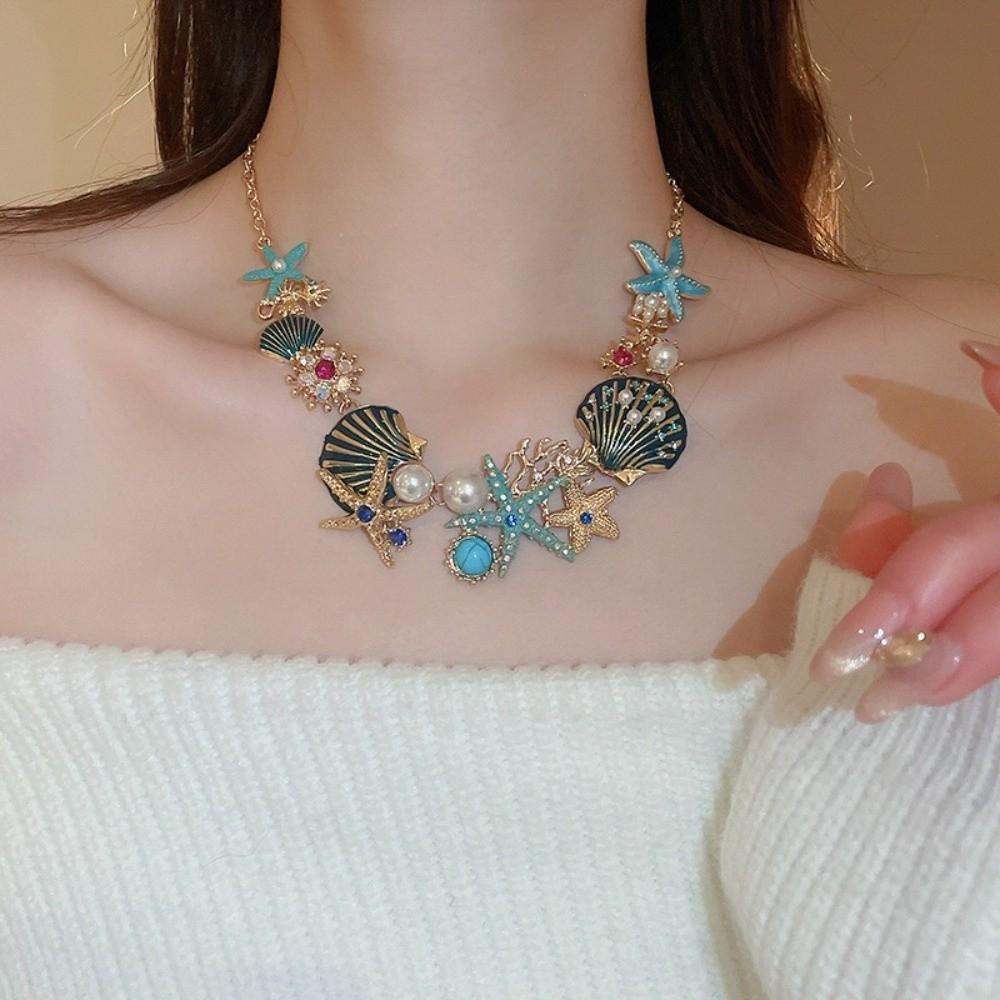 Collier Coquillage Irrégulier Coquillage Style Bohème Ras du Cou Coquillage Nouvelle Chaîne Clavicule Mode Femme