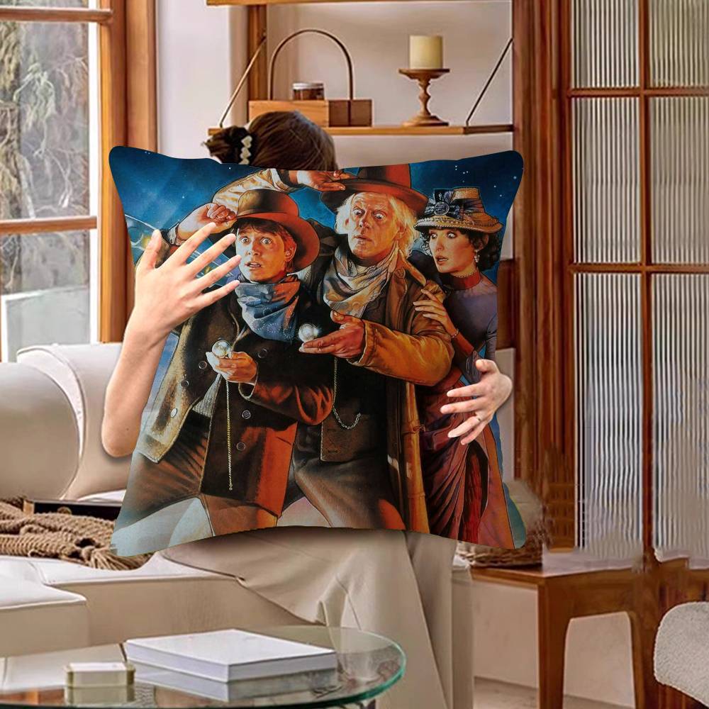 Movie Back To The Future Trilogy Cushion Cover Pillowcase Upholstery Sofa Throw Pillow Home Decor Pillowcas