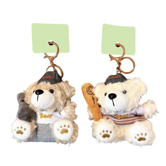 Keychain Pendant Cartoon Appearance Biscuit Bear Charm Key Chain Soft Touch Backpack Hanging Decoration