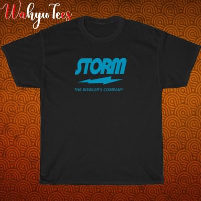 Nuova Maglietta Unisex Storm Bowling Bowlers Logo Nero/Blu Navy/Bianco Taglia S-5XL