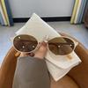 New UV400 Oval Sun Glasses for Women Men Summer Travel Rimless Round Fashion Shades Eyewear
