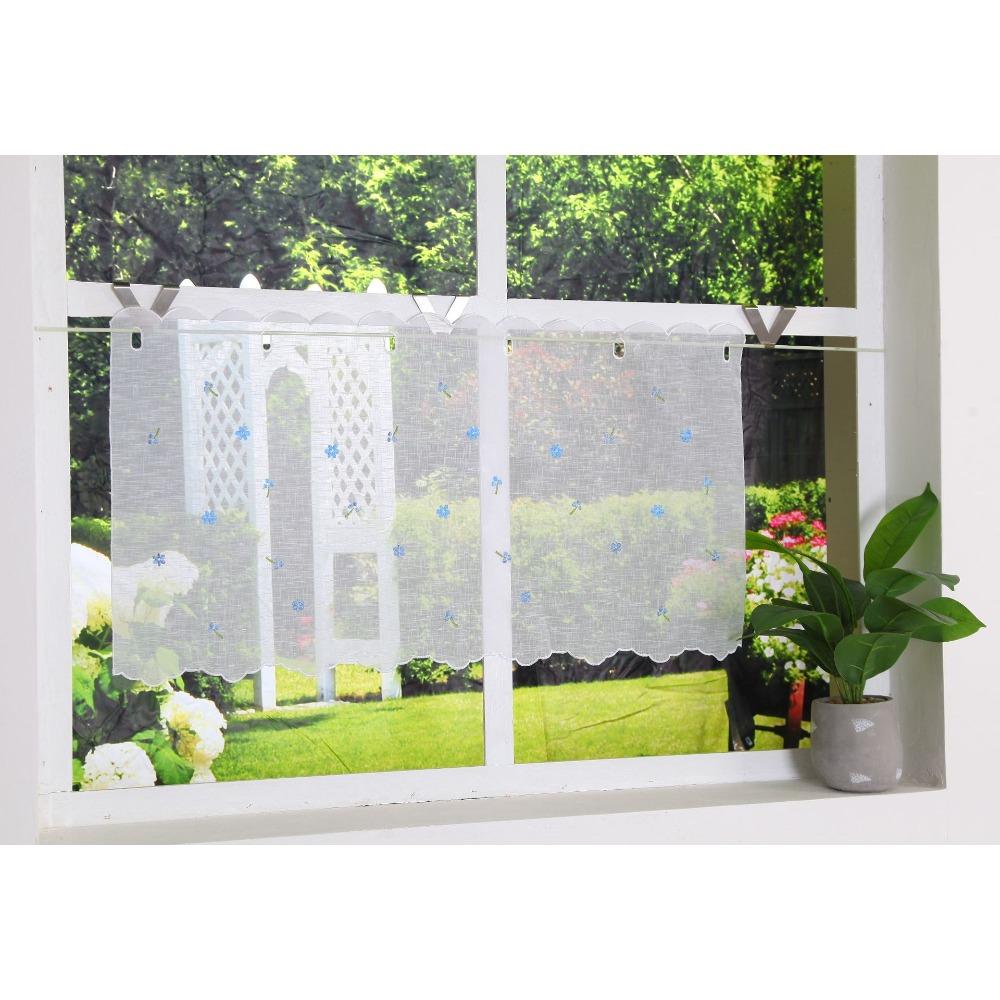 High-Density Slub Yarn Embroidered Small Curtains, Small Coffee Curtains, Kitchen Embroidered Curtains Ht-057