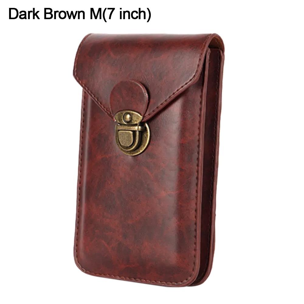 Retro Leather Phone Belt Bag WaterProof Universal Male Waist Pouch Multifunctional Phone Pouch Men