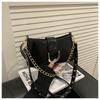 PU Chain Bag Small Square Bag Women's Bag European Solid Color Chain Bag Shoulder Armpit Bag Handbag