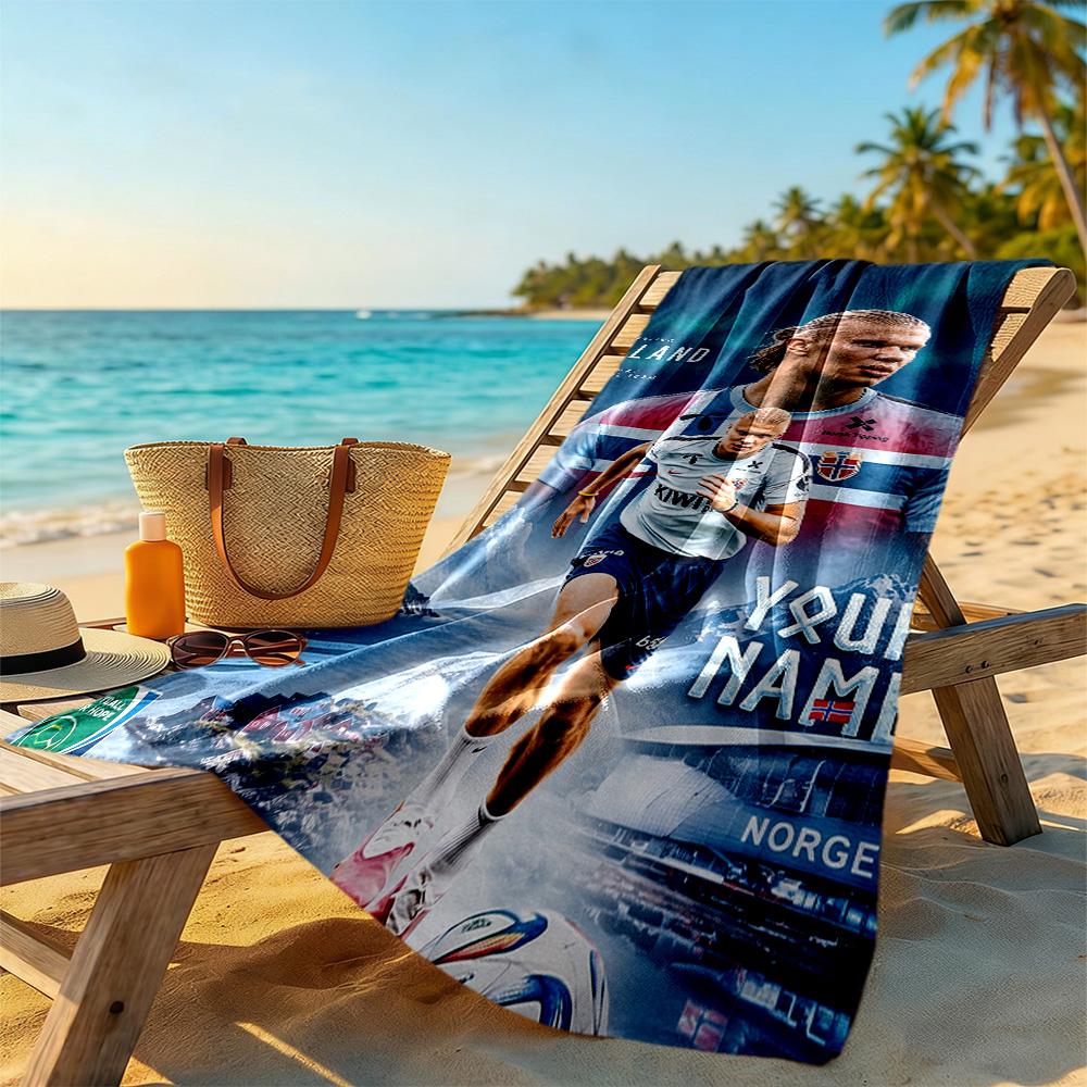 Haaland Personalized Name Beach Towel Quickdry Soft Microfiber Perfect For Traveling Yoga Camping And Swimming