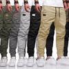 Commerce extérieur quatre saisons pantalon droit hommes décontracté sport coton taille européenne cordon de serrage sac fourre-tout salopette