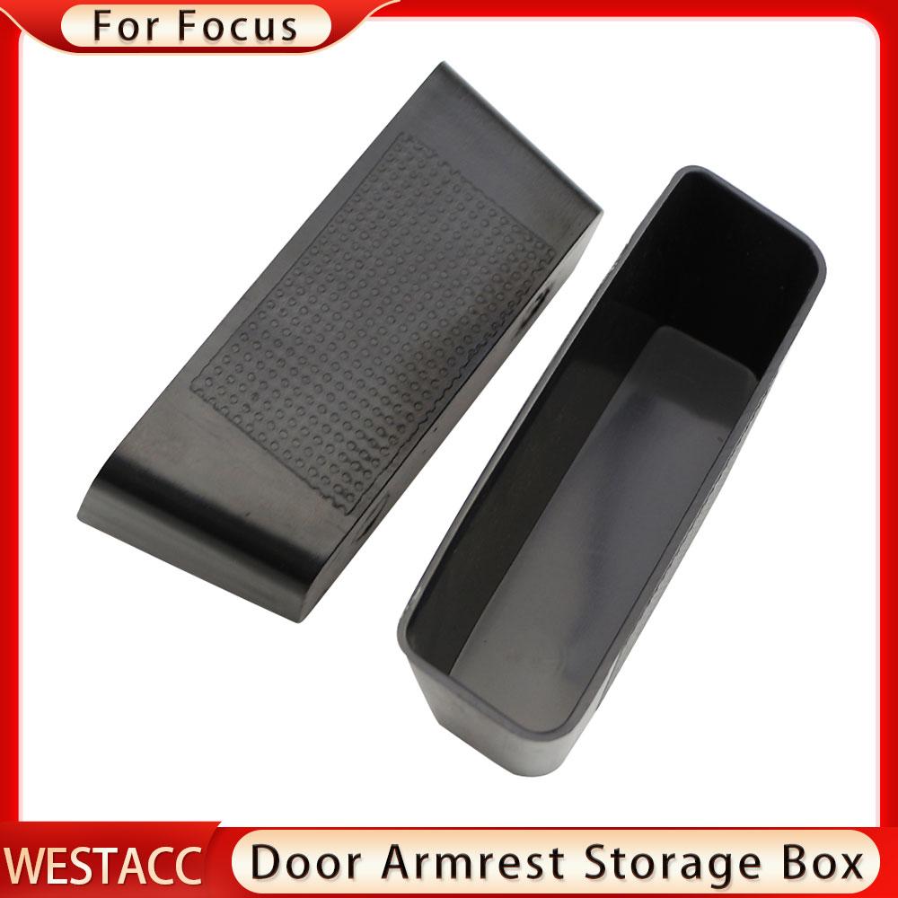 2Pcs ABS Car  Door Armrest Rear Back Door Handle Storage Box Container for Ford New Focus 3 4 MK3 MK4 2012 - 2017