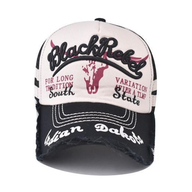 Hot Sale Unisex Baseball Cap Vintage Cap Letter Embroidery Baseball Cap Cow Head Pattern Men And Women Outdoor Trucker Hats