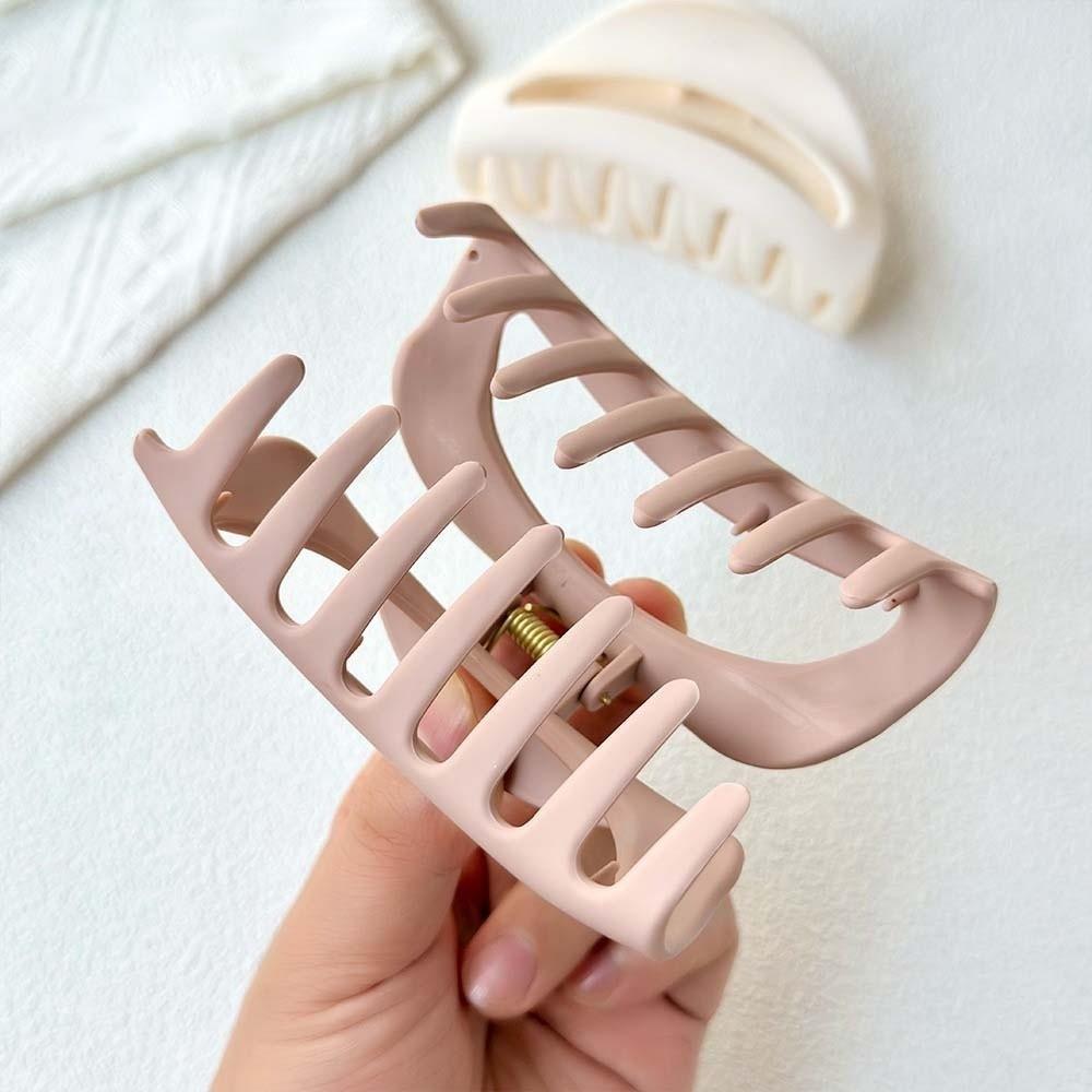 Korean Style Elastic Plastic Hair Claw Creative Solid Color Shark Clip Silicone Shark Clip  Daily