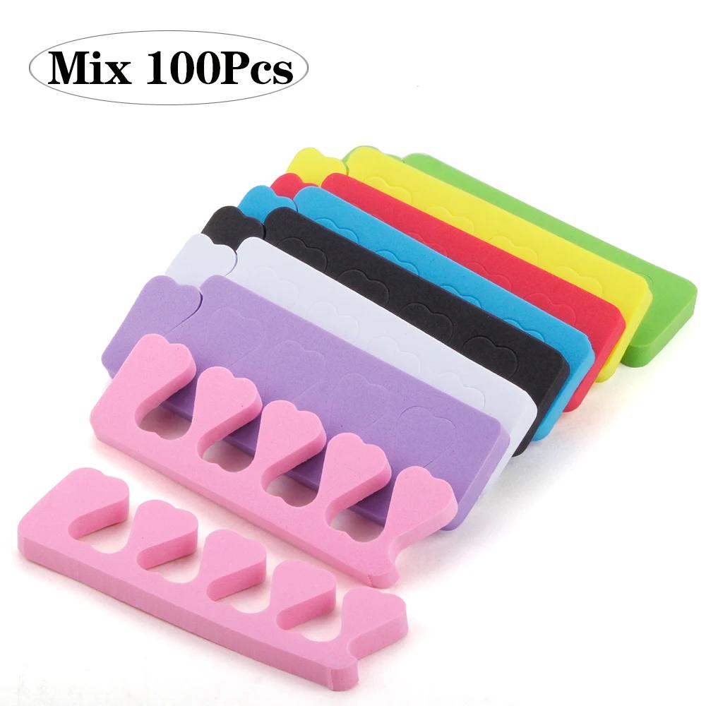 50/100Pcs Nail Art Toes Spreaders Soft Gel UV Polish Foot Fingers Separators Sponge Toe Divider Manicure Paint Pedicure Supplies