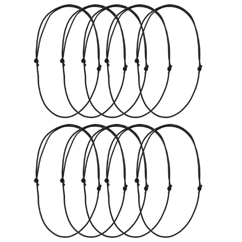 A52E 10PCS DIY Leathers Necklace Cords Black Ropes Sliding Knot Necklace Rope Jewelry Finding for Crafting Unique Accessories