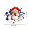 Santa Claus Wall Stickers Removable 3D Effect Funny Christmas Decals Winter Holiday Santa Door Stickers For Home Dorm Party