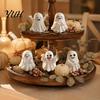 Thanksgiving Gift for Friends Halloween Cute Ghost Figurine, Mini Cartoon Statue, Little Spooky Kawaii Fall Home Decoration Desktop Ornament