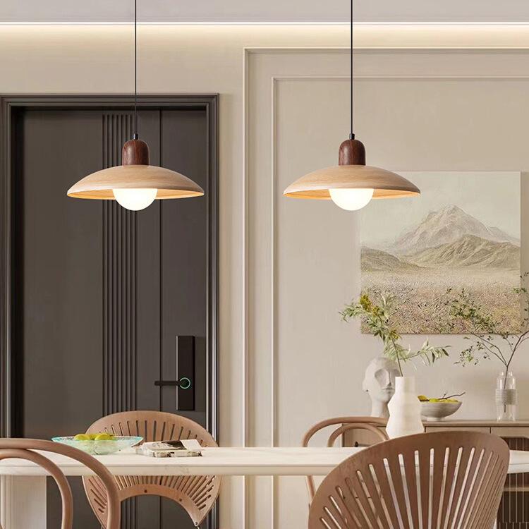 Japanese Retro Wabi-Sabi Pendant Light - Solid Wood Bedroom or Bar Counter Lamp