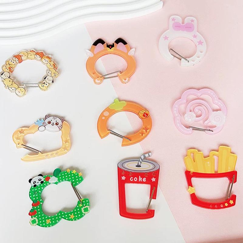 1 Piece Cute Music Wings Hollow Out Climbing Buckle Acrylic Keychain Sweet Doll Bag Pendant Charm Adorable  Accessories